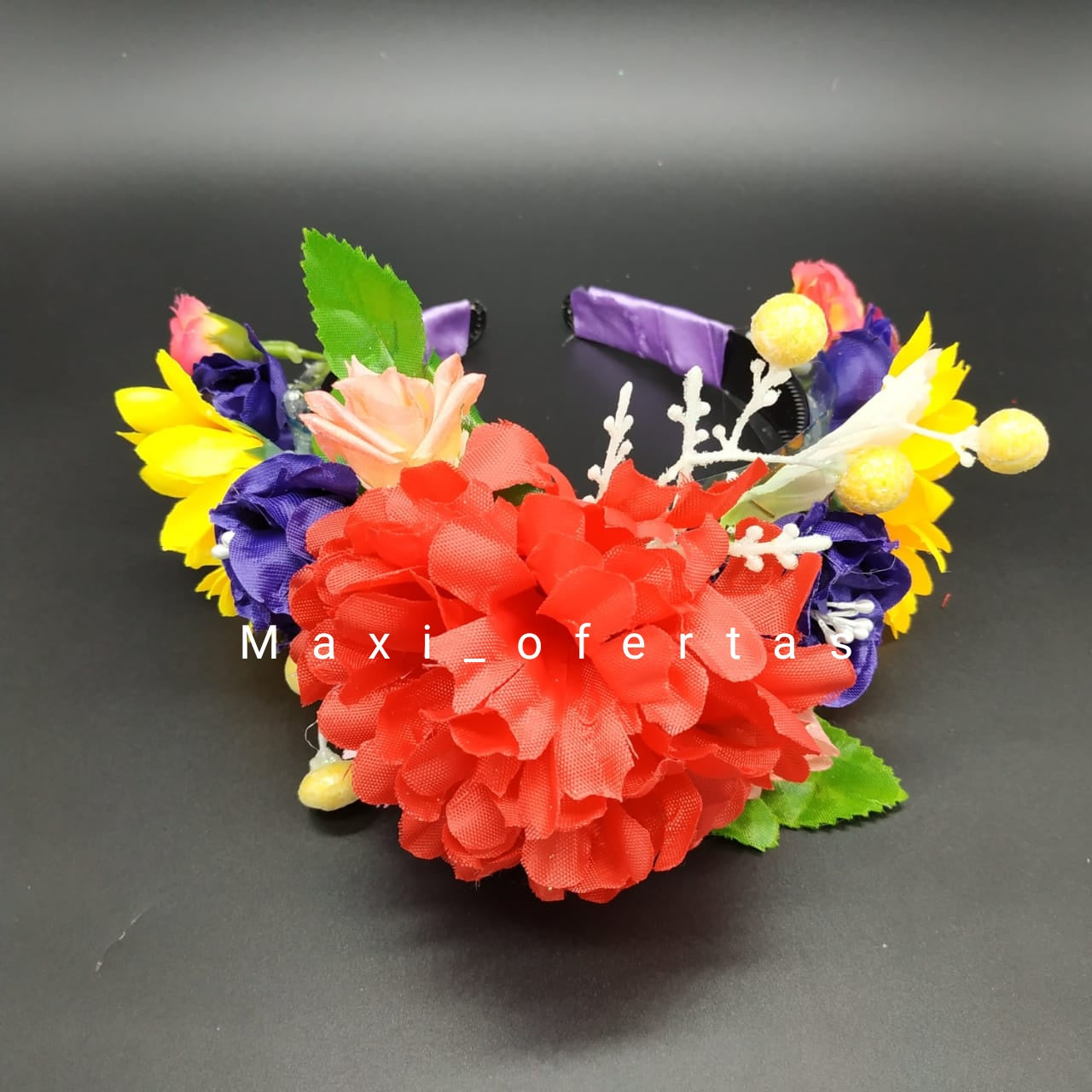 ▷ Diadema Flores Multicolor Catrina - ⭐Miles de Fiestas⭐ - 24 H ✓